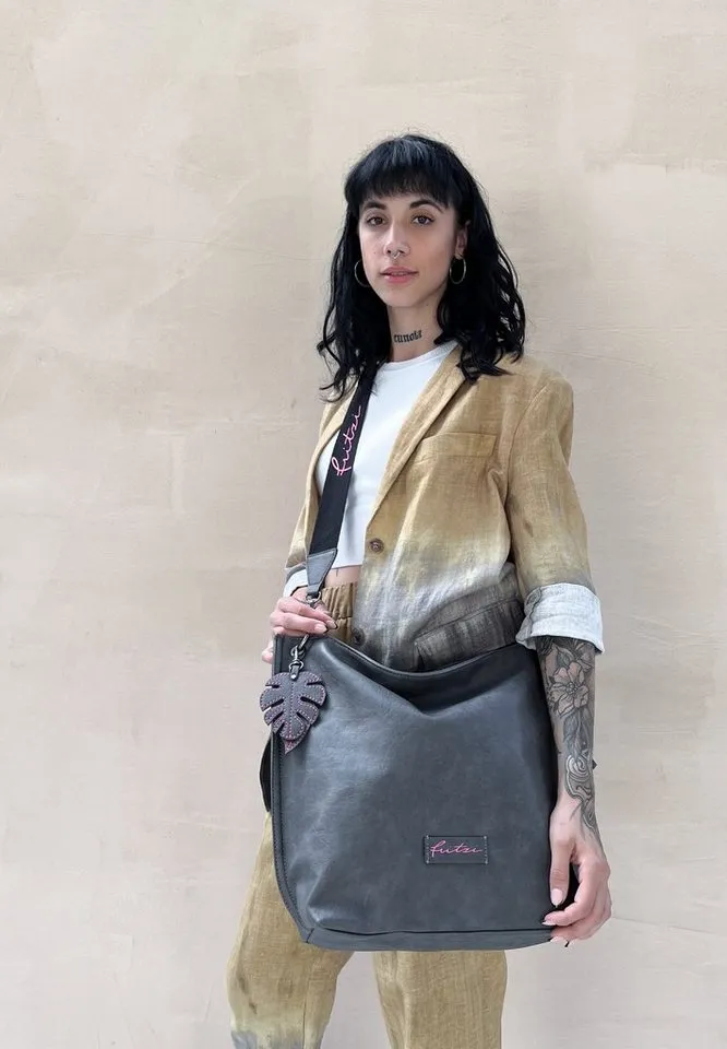 Fritzi aus Preußen Fritzi aus Preußen Schultertasche Eco-Fritzi01, aus veganen und recycelten Materialien, Grau, – Produktbild 1 von 5