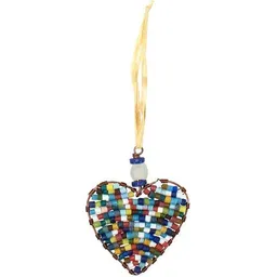 Global Mamas Global Mamas Upcycling Christbaumschmuck - buntes Herz - Geschenkdeko - Weihnachtsdeko – Produktbild 1 von 1