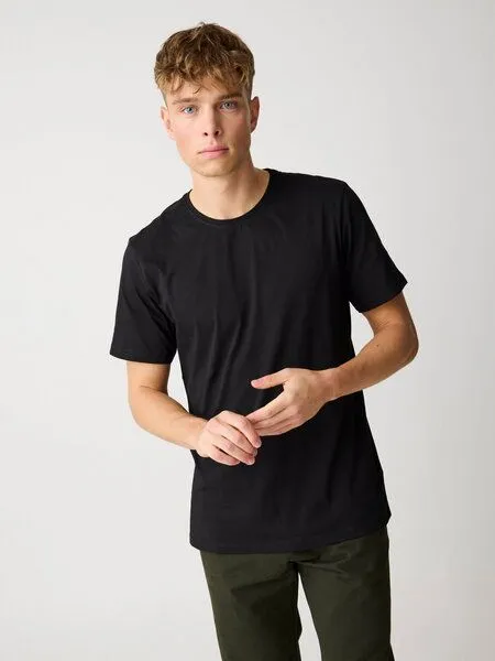 KnowledgeCotton Apparel KnowledgeCotton Apparel Basic T-Shirt O-Neck aus Bio-Baumwolle, Schwarz (black jet), – Produktbild 1 von 6