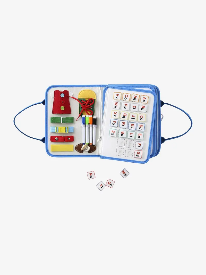 Vertbaudet Kinder Lernspielzeug Busi Board Activity-Stoffbuch, Mehrfarbig, – Produktbild 3 von 4