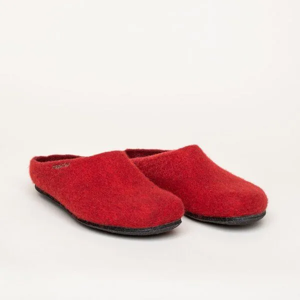Magicfelt Magicfelt Filz-Hausschuh 709 aus 100% Merino-Wolle für Damen & Herren, Mittel-rot, – Produktbild 1 von 4