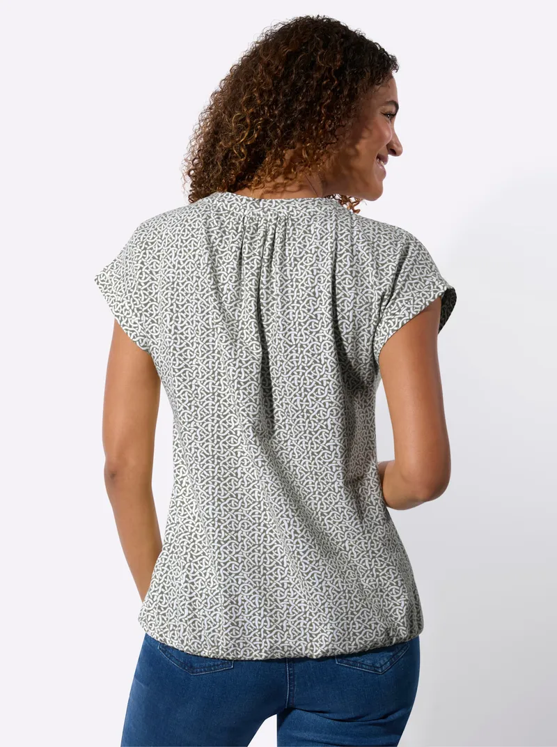 Witt Kurzarmshirt khaki-ecru-bedruckt, Khaki-ecru-bedruckt, – Produktbild 2 von 2