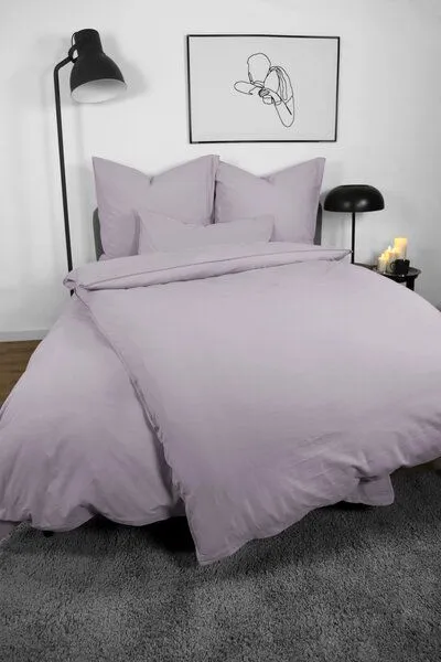 jilda-tex jilda-tex Bettwäsche 100% Bio-Baumwolle 135x200cm / 155x220cm 200x200cm, Lavendel, – Produktbild 1 von 4