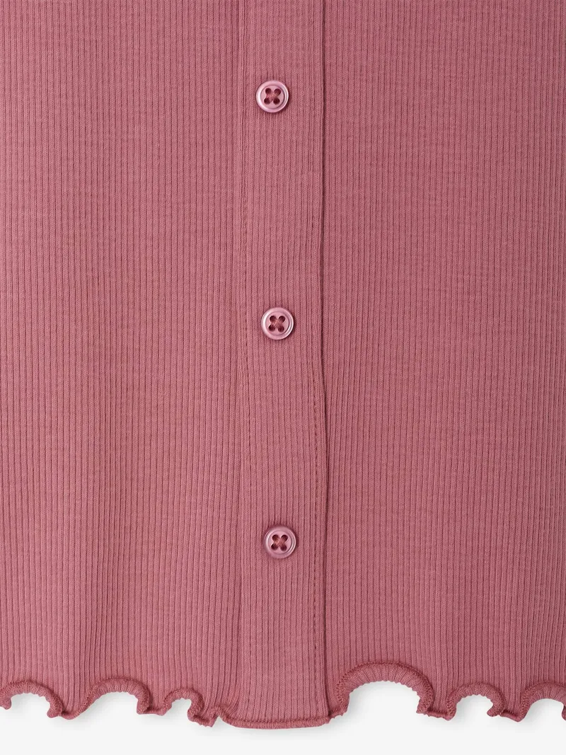 Vertbaudet Langarmshirt aus Ripp Mädchen, Malve, – Produktbild 3 von 3
