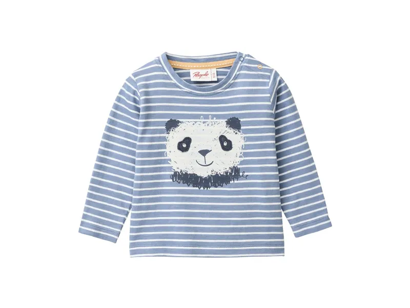 People Wear Organic People Wear Organic Langarm-Shirt blaugrau geringelt Gr. 62/68, Blau, – Produktbild 1 von 1