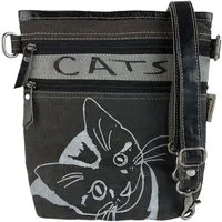 Sunsa Sunsa Umhängetasche Canvas Tasche Katzenmotive Schultertasche braune Crossbody Bag – Produktbild 1 von 1