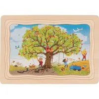 Goki goki Schichtenpuzzle aus Holz, 47-teilig, Mein Apfelbaum Maße 28,5 x 20 x 1,5 cm – Produktbild 1 von 1