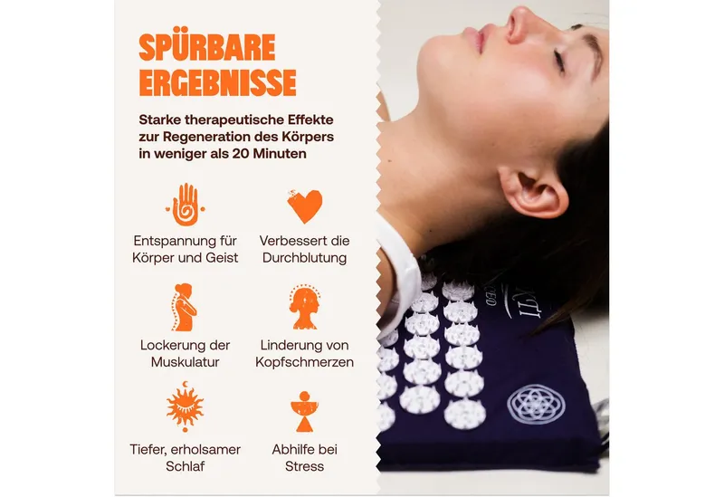 Shakti Mat Akupressurmatte Entspannung durch Akupressur - Faire Produktion, Bio-Baumwolle (Mit Matte), Ethische Handarbeit, GOTS-zertifizierte Bio-Baumwolle, Grün, – Produktbild 2 von 4