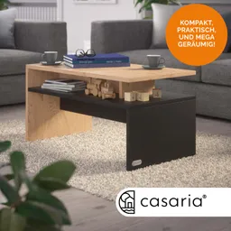 Casaria® Couchtisch Sacramento Holz/Grau 95x55x50cm – Produktbild 1 von 1