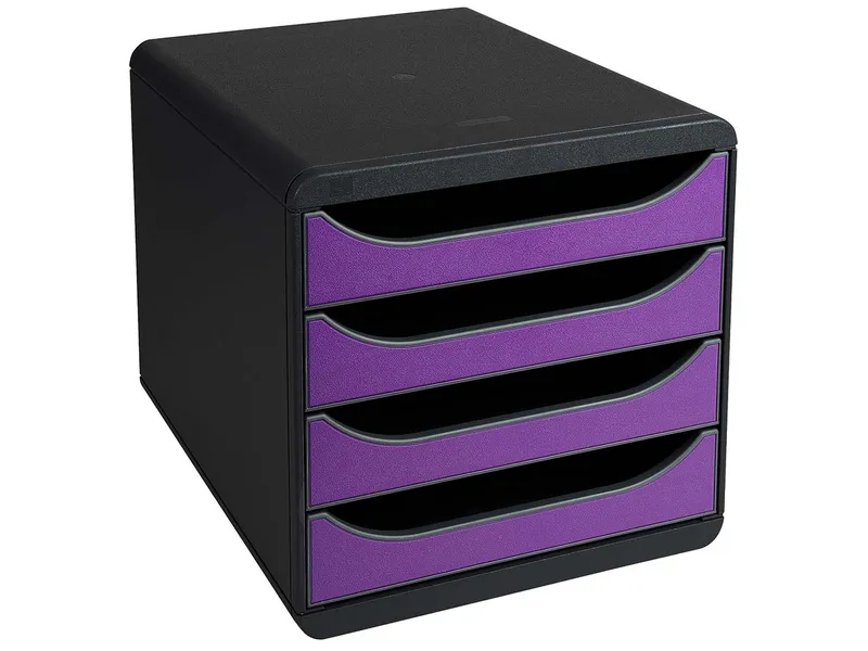 Exacompta Exacompta Schubladenbox "Iderama", DIN A4+, 4 Schubladen offen, violett – Produktbild 2 von 3