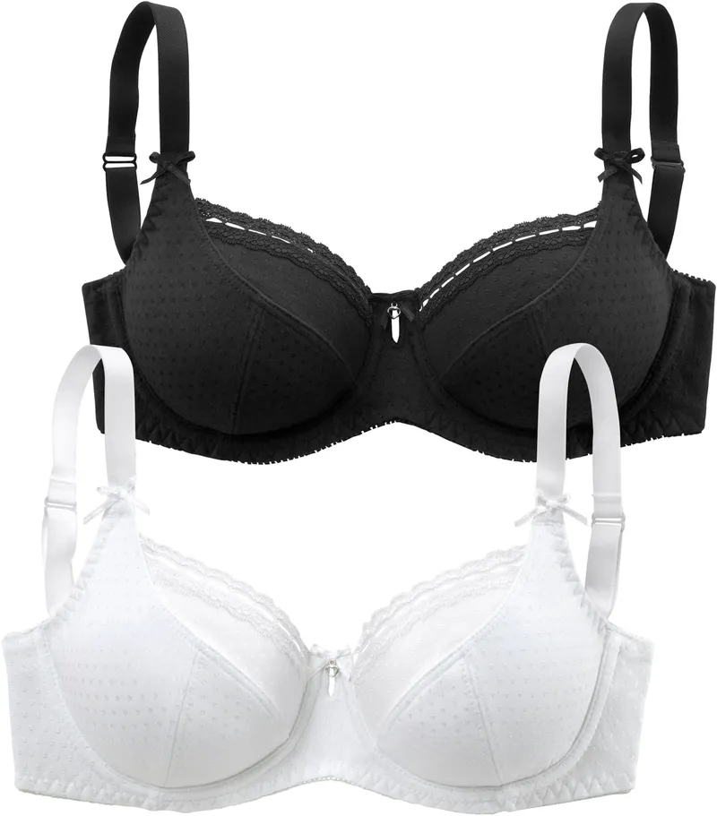 petite fleur by Lascana Bügel-BH weiß+schwarz, Weiß+schwarz, – Produktbild 1 von 2
