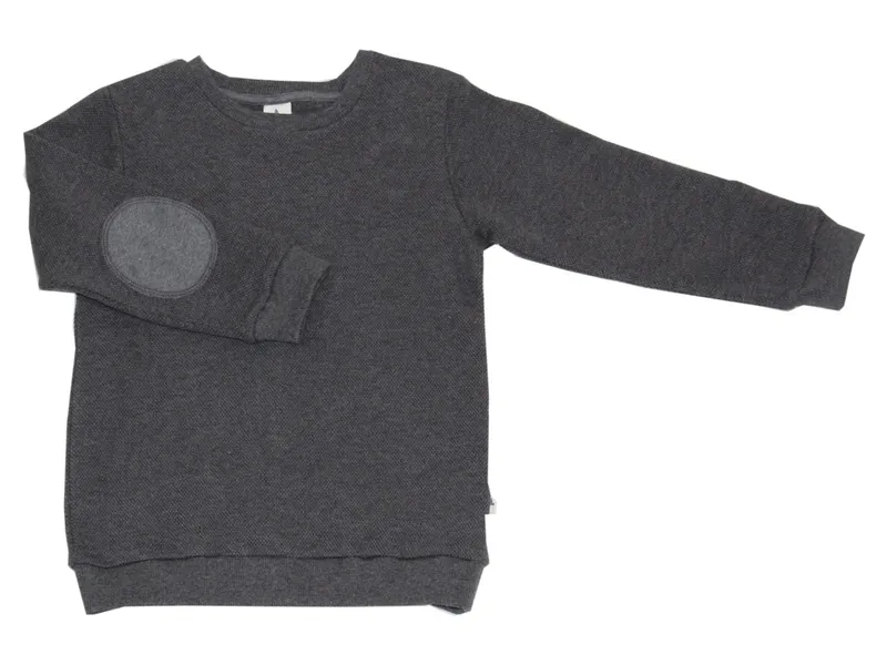 Leela Cotton Leela Cotton Kinder Pullover Piqué Qualität, Grau, – Produktbild 1 von 1