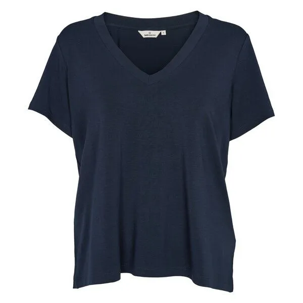 Basic Apparel Basic Apparel T-Shirt JOLINE mit V-Ausschnitt aus Tencel, Blau (navy), – Produktbild 1 von 1
