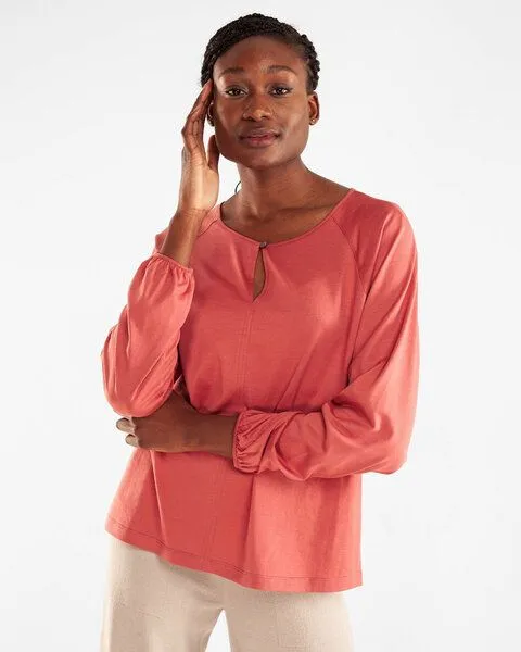 Alma & Lovis Alma & Lovis Feminines Blusenshirt aus Bio-Baumwolle | Raglan Blouse, Rosenholz (rosa), – Produktbild 2 von 3