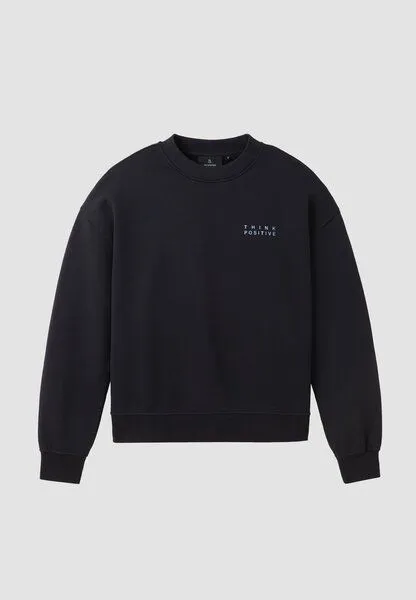 recolution Damen Sweatshirt aus Bio-Baumwolle - NERINE THINK POSITIVE - recolution, Black (schwarz), – Produktbild 2 von 4