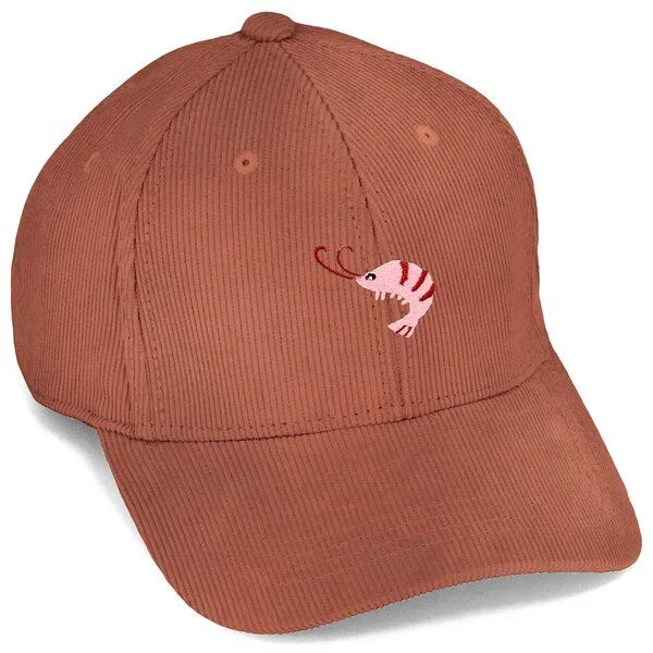 LIGARTI Bestickte Cord Cap – Nele der Shrimp – LIGARTI Tiermanufaktur, Terracotta, – Produktbild 1 von 4