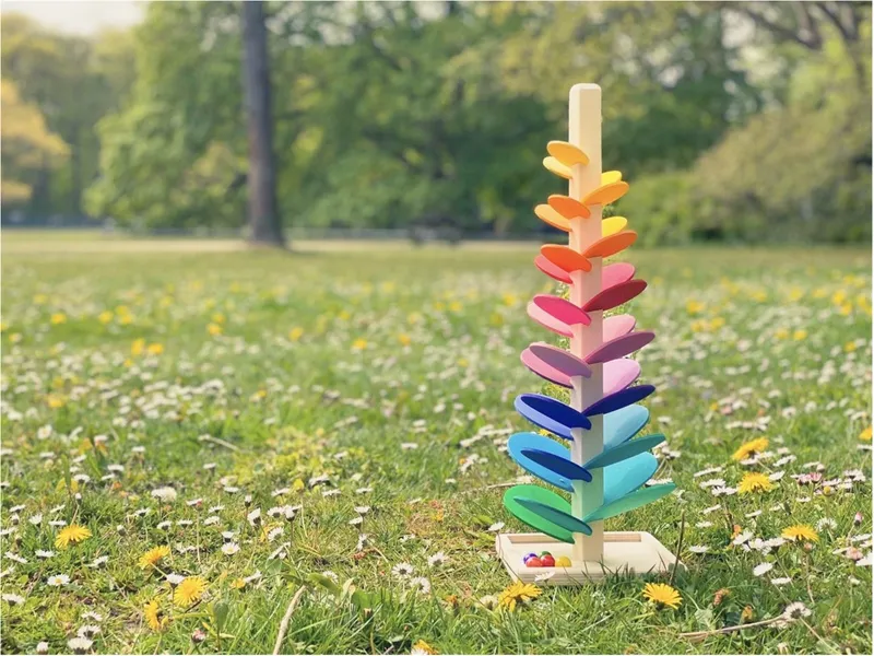 Magic Wood Magic Wood Kugelbahn Klangbaum klein aus Holz 6 Murmeln Höhe 48 cm, Mehrfarbig, – Produktbild 2 von 2