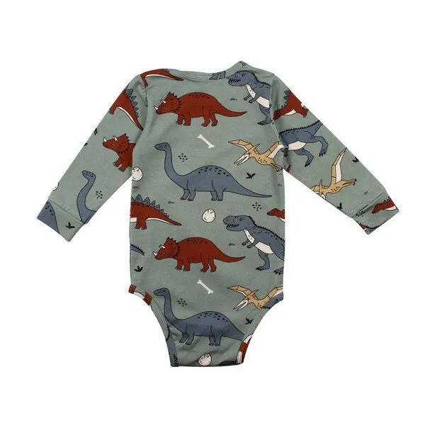 Walkiddy Langarm Baby Body *Funny Dinosaurs* GOTS Bio | Walkiddy – Produktbild 2 von 2