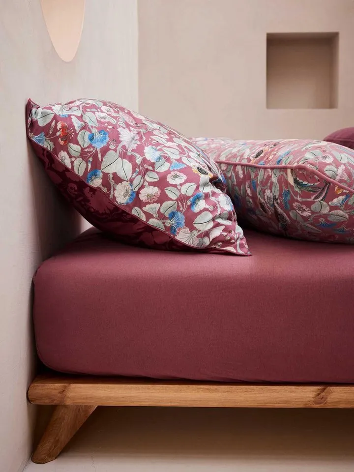 Essenza Bettwäsche Aleste, Satin, 2 teilig, mit floralem Muster, Rosa, – Produktbild 3 von 5