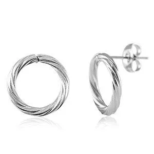 ELEKTROPULLI Kreis Ohrringe Twist in 14mm von Elektropulli, Silber, – Produktbild 1 von 1