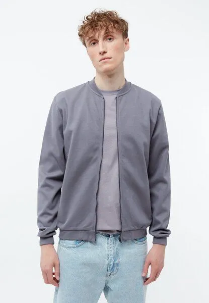 Givn Berlin Givn Berlin Jacke GBCARTER aus Bio-Baumwoll Piqué mit Reißverschluss, Stormy grey (pique), – Produktbild 1 von 3