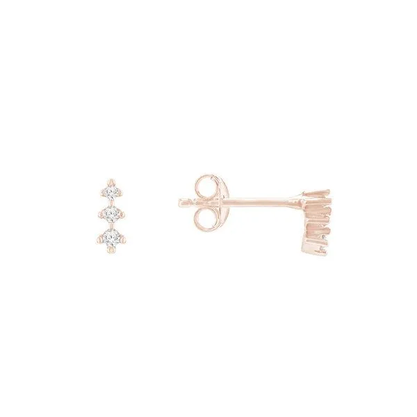 Eppi Eppi Zarte Ohrstecker mit Diamanten Linus, Rosa, – Produktbild 2 von 4