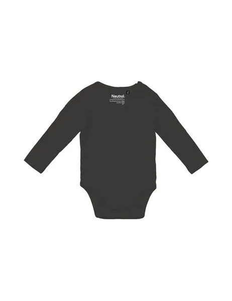 Neutral Neutral® Baby Wickelbody Strampler Langarm, Charcoal, – Produktbild 1 von 4
