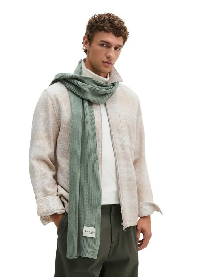Marc O'Polo Marc O'Polo Strickschal aus reiner Bio-Baumwolle, Grün, – Produktbild 3 von 3