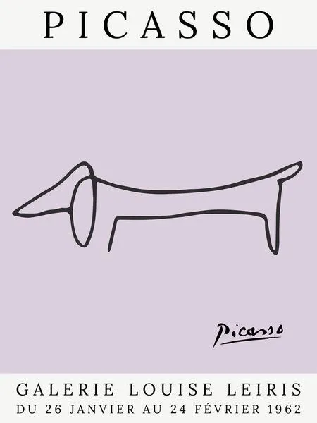 Photocircle Photocircle Poster / Leinwandbild - Picasso Hund – lila – Produktbild 1 von 4