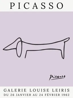 Photocircle Photocircle Poster / Leinwandbild - Picasso Hund – lila – Produktbild 1 von 1