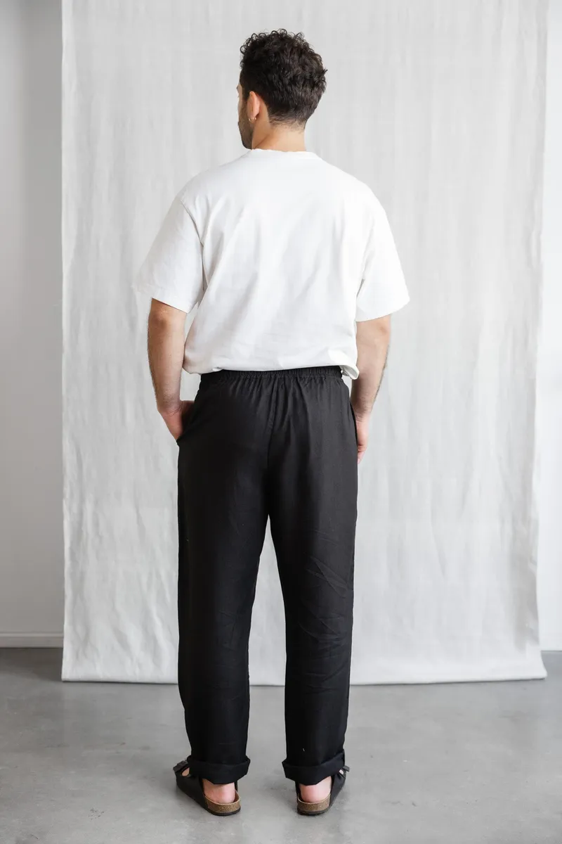 Jyoti - Fair Works Jyoti - Fair Works Herren vegan Hose Jhan Schwarz, Schwarz, – Produktbild 1 von 2
