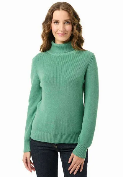 ORGANICATION ORGANICATION Rollkragenpullover aus Bio-Baumwolle, Leaf green, – Produktbild 1 von 4