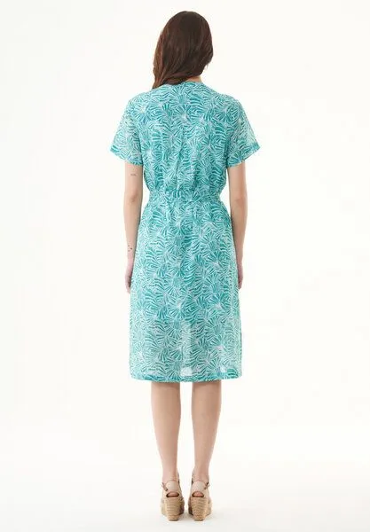 ORGANICATION ORGANICATION Kleid aus Bio-Baumwolle mit Allover-Print, Grün(emerald flower), – Produktbild 4 von 4