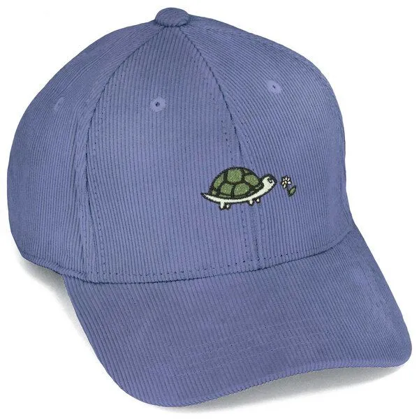 LIGARTI Bestickte Cord Cap – Lars die Schildkröte – LIGARTI Tiermanufaktur, Taubenblau, – Produktbild 1 von 4