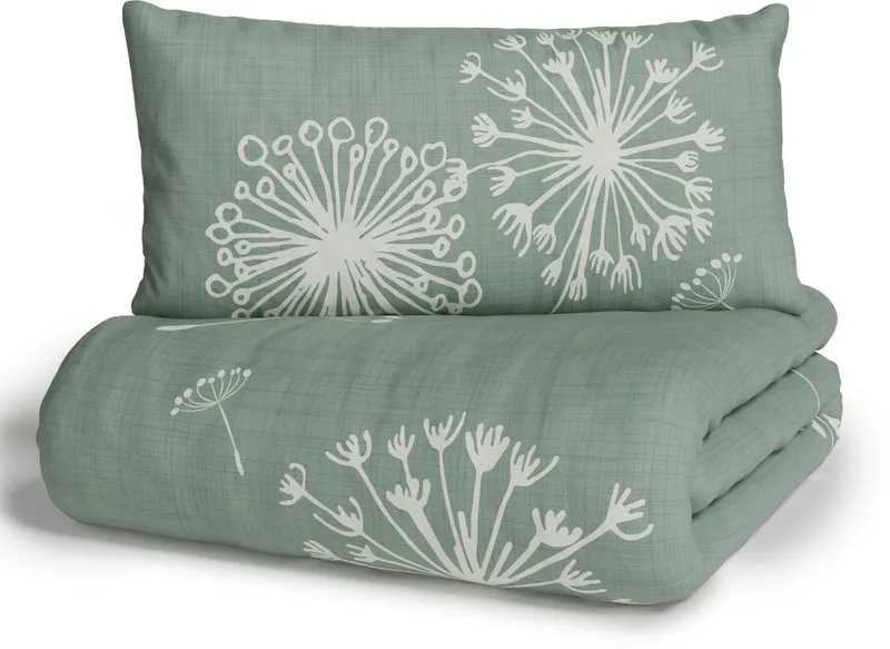 OTTO home Bettwäsche SOUCY in vier Qualitäten erhältlich, Leinenstruktur, Renforcé-Tencel™ Lyocell, 2 teilig, 100% Baumwolle, auch PREMIUM Qualitäten Renforcé-Tencel & Satin TC300, Grün, – Produktbild 1 von 5