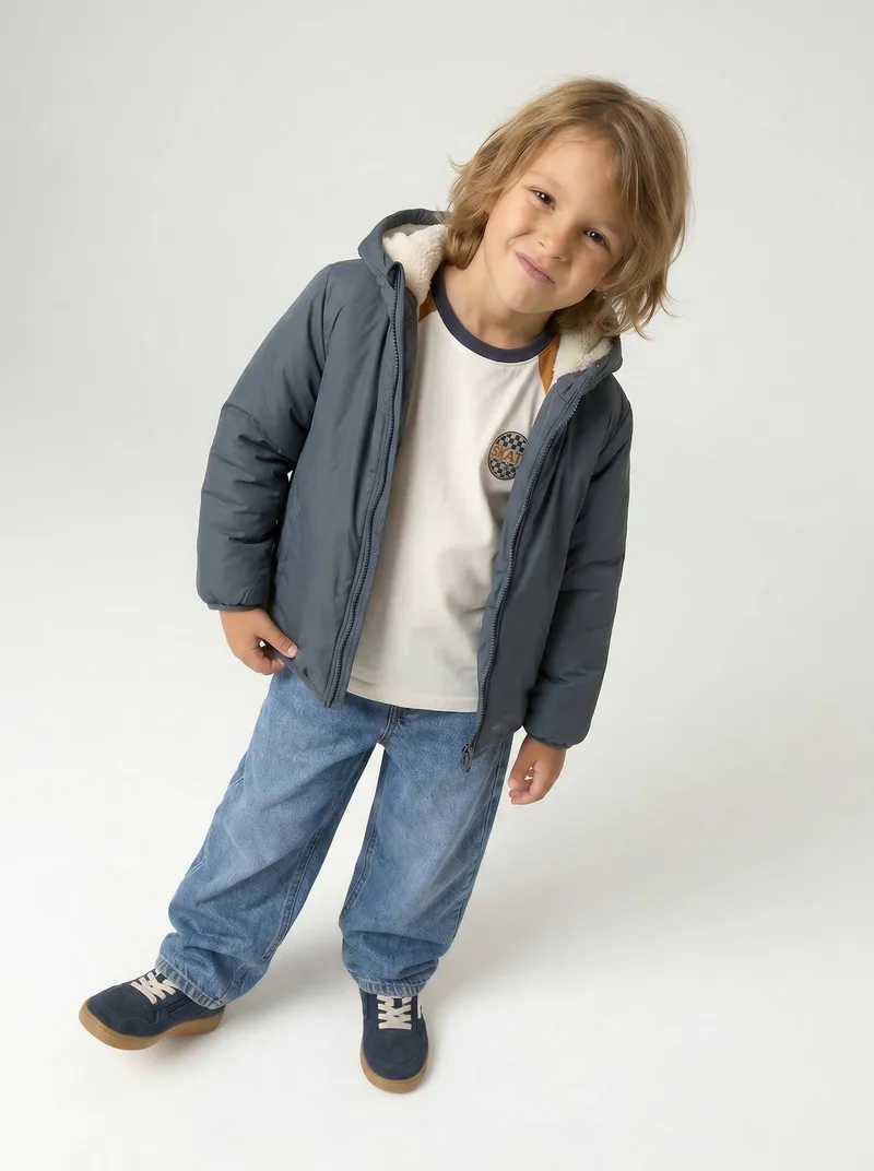 Vertbaudet Vertbaudet Jungen 3-in-1-Jacke mit Polyester, Moosgrün, – Produktbild 4 von 4