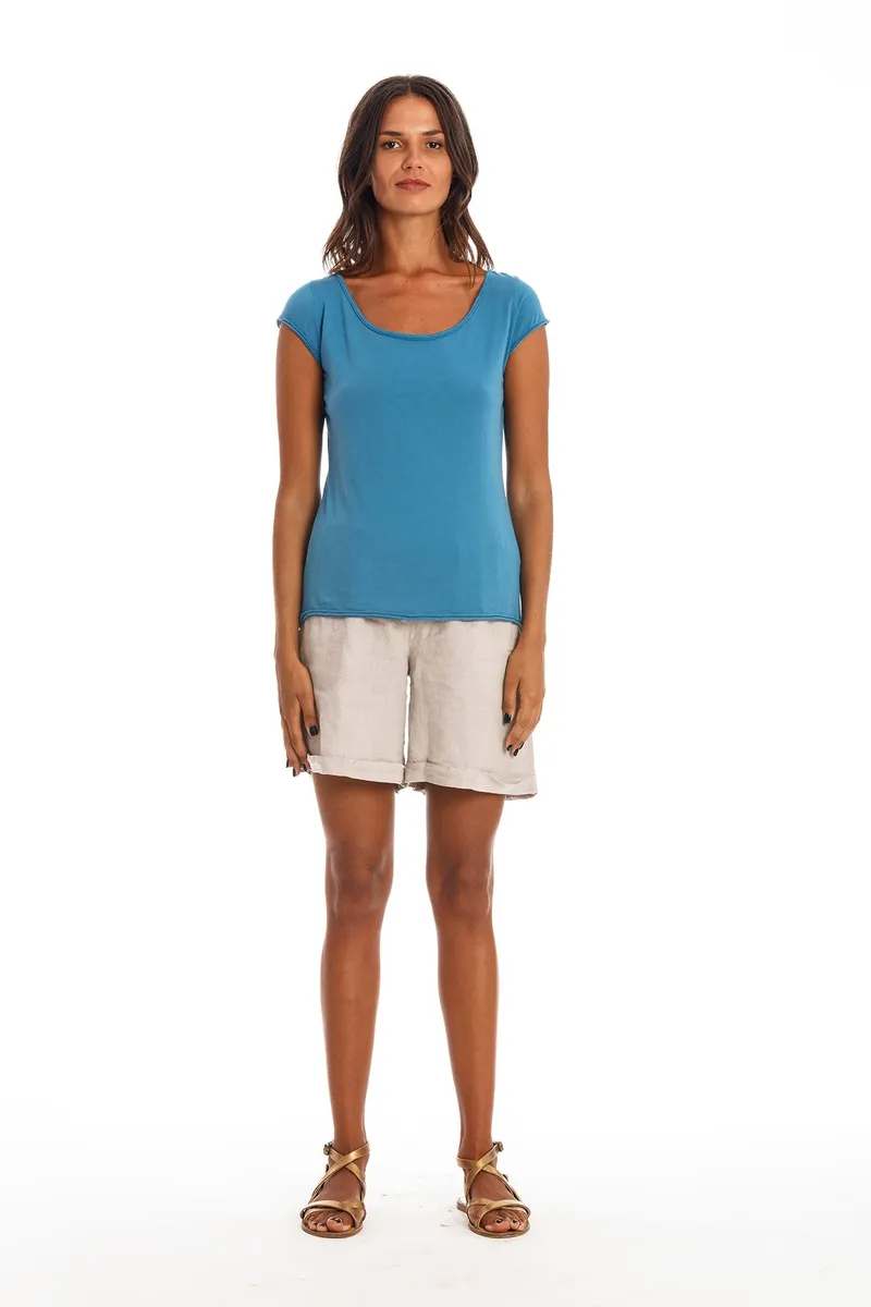 RAVENS VIEW IBIZA RAVENS VIEW IBIZA Damen vegan T-Shirt Boyfriend Maui Blue, Blau, – Produktbild 1 von 2