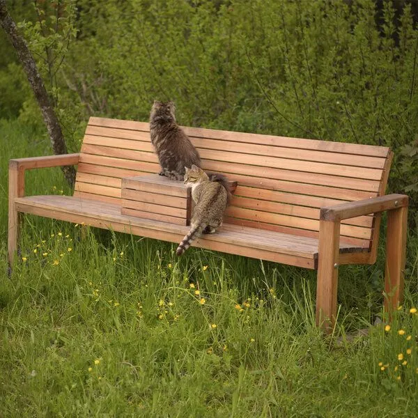 4betterdays 4betterdays Gartenbank 'Rest Time' | massive Lärche | mit Ablage – Produktbild 4 von 4