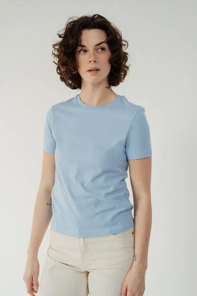 Kultgut Kultgut Unterziehshirt extra tailliert aus 100% Biobaumwolle & fairgehandelt / Atmungsaktiv& hautfreundlich, Hellblau, – Produktbild 2 von 2