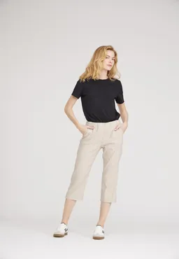 LAURIE LAURIE Damen vegan Hose Taylor Regular Capri Mittellang Grau Sand – Produktbild 1 von 1