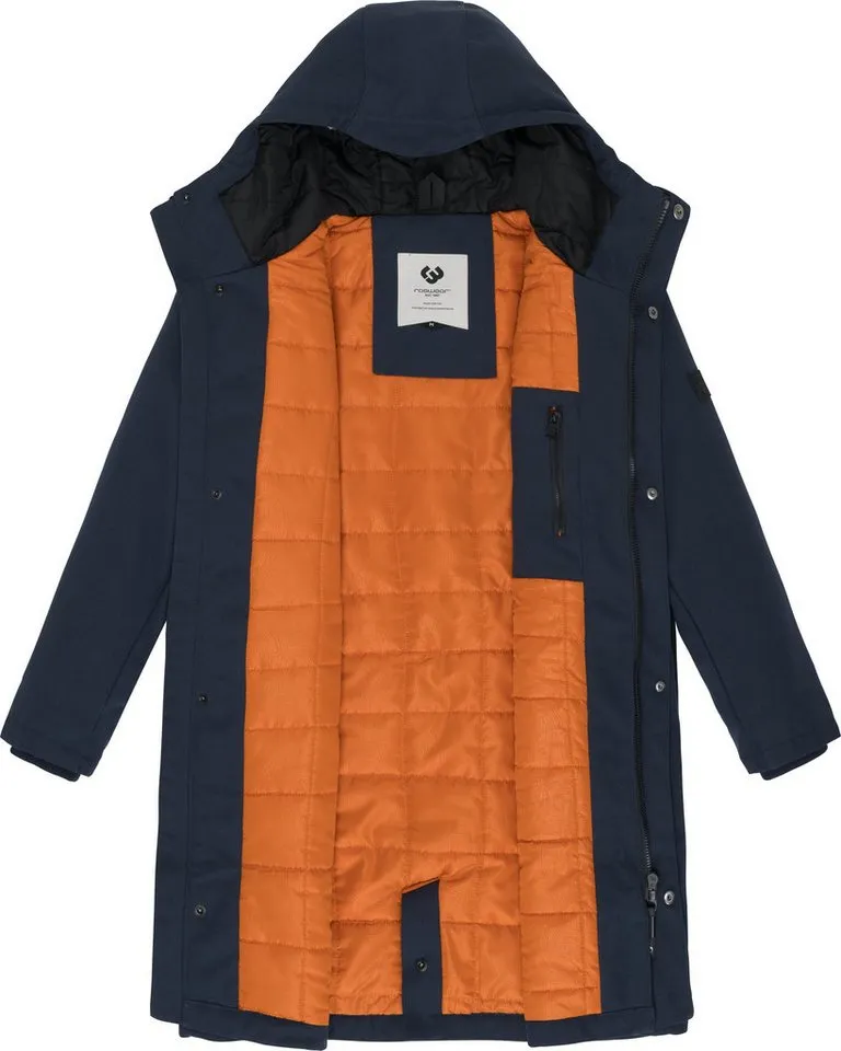 ragwear ragwear Wintermantel Mr Them Long lange wasserdichte Herren Winterjacke mit Kapuze, Blau, – Produktbild 1 von 4