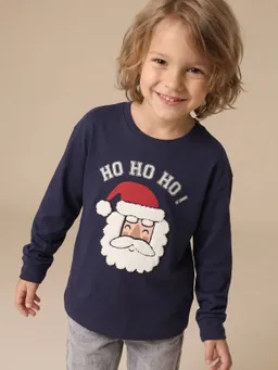Vertbaudet Shirt mit Weihnachtsmotiv Jungen HO-HO-HO – Produktbild 1 von 1
