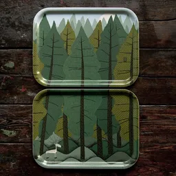Cmig Cmig kleine Tabletts 2er Set Tannenwald aus Birkenfurnier – Produktbild 1 von 1