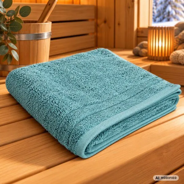 VEGAN home Saunatuch | 100% Bio-Baumwolle | 100x200cm | Verschiedene Farben, Petrol, – Produktbild 1 von 2