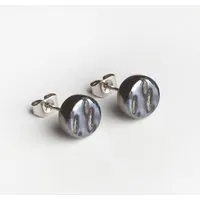 ALEXASCHA ALEXASCHA Kleine Glas Ohrstecker Rund | PUREFORM, Hämatitgrau, – Produktbild 1 von 1