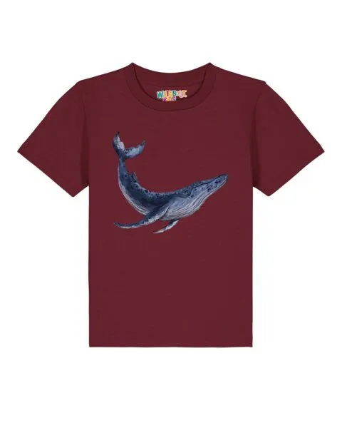 watabout.kids watabout.kids T-Shirt Kinder Wal, Burgundy, – Produktbild 1 von 2