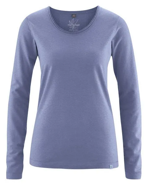 HempAge HempAge Damen Langarm-Shirt Lene Hanf/Bio-Baumwolle, Lavender, – Produktbild 1 von 3