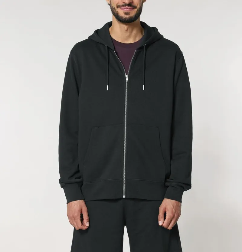 UNIPOLAR UNIPOLAR Herren vegan Zip Hoodie Basic Culving, Schwarz, – Produktbild 1 von 2