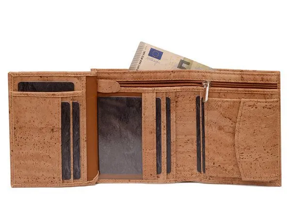 Simaru Simaru Veganes Portemonnaie mit RFID-Schutz,Geldbörse aus Kork, Natural, – Produktbild 4 von 4