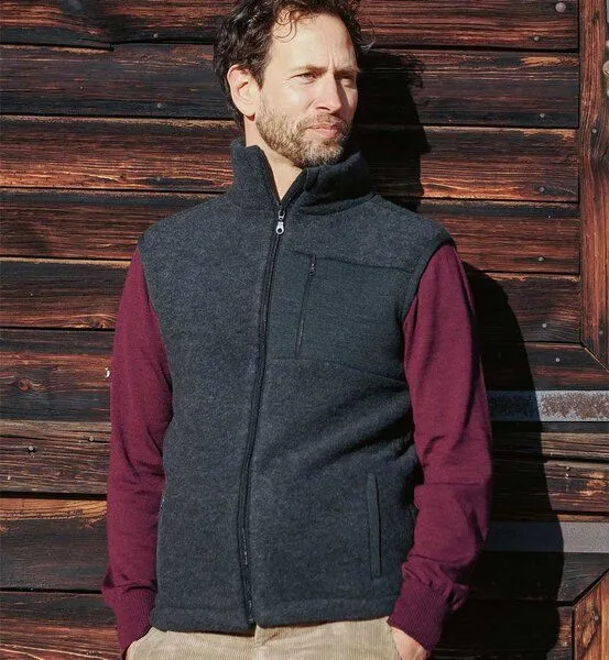 Reiff Reiff Strick Herren Schurwolle Fleece Weste, Marine, – Produktbild 2 von 2